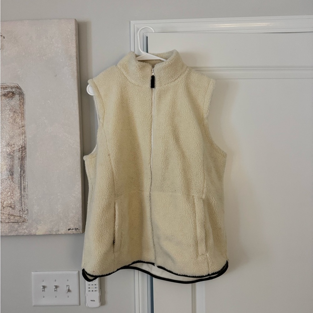 Talbots Ivory Fleece Vest